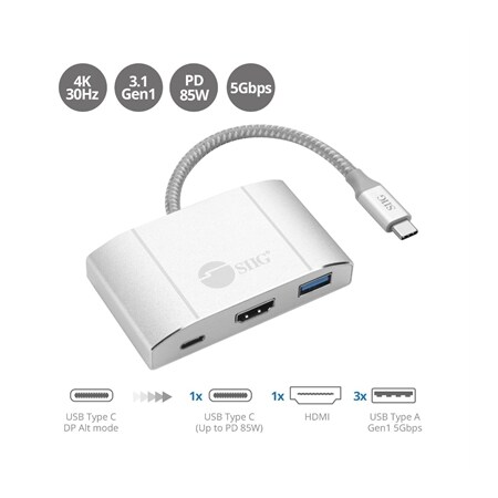 Siig USB 3.1 Type C Hub W HDMI 4K JU-H30612-S2